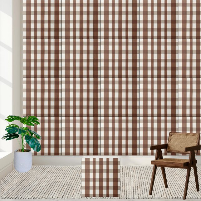 Simple and Stylish Brown and White Checkered Tile (Simple and Stylish Brown and White Checkered Tile)