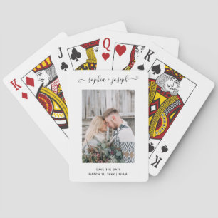 Simple and Stylish Photo Minimal Save the Date Poker Cards