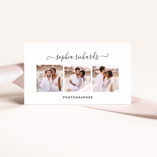 Simple and Stylish | Three Photo Photographer Business Card