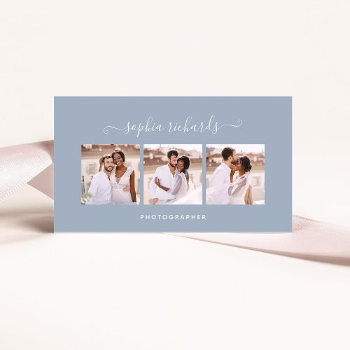 Simple and Stylish  Three Photo Photographer Business Card
