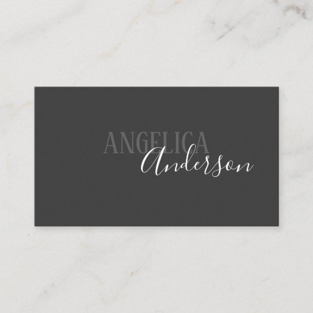 Simple and Stylish (White / Gray) Business Card (Front)