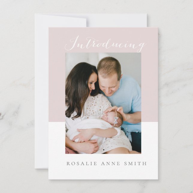 simple and sweet birth announcement with message (Front)