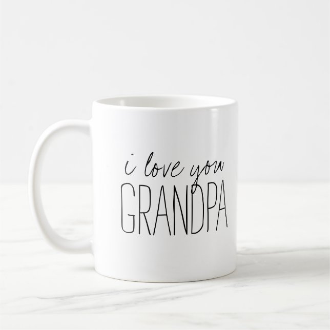 Simple and Sweet Personalized I Love You Grandpa Coffee Mug (Left)