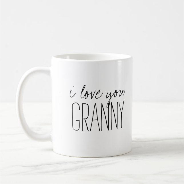 Simple and Sweet Personalized I Love You Granny Coffee Mug (Left)