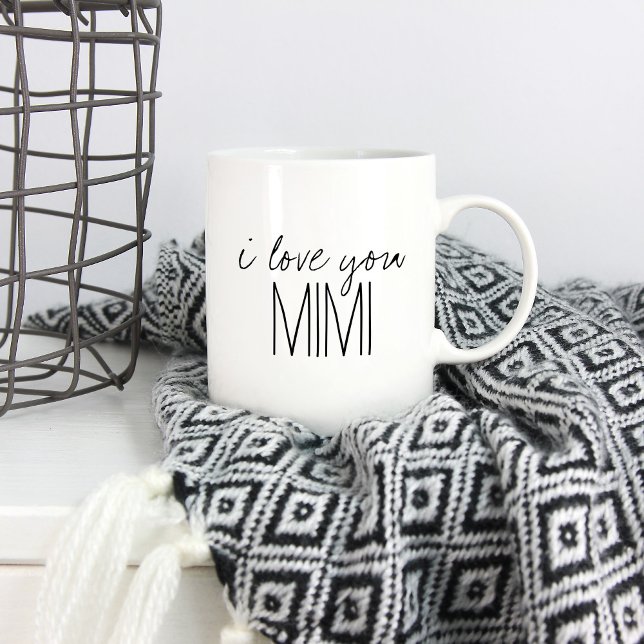 Simple and Sweet Personalized I Love You Mimi Coffee Mug (Creator Uploaded)