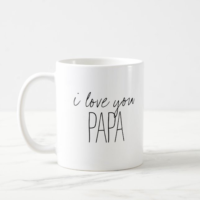 Simple and Sweet Personalized I Love You Papa Coffee Mug (Left)