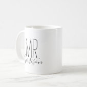 Simple and Sweet Personalized Mr. Monogram Coffee Mug (Front Left)