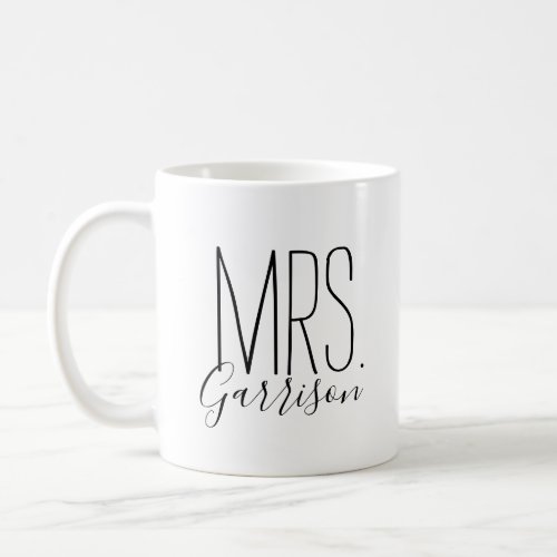 Simple and Sweet Personalized Mrs Monogram Coffee Mug