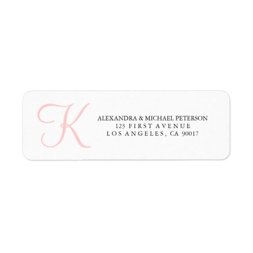 Simple and Trendy Pink Monogram Label