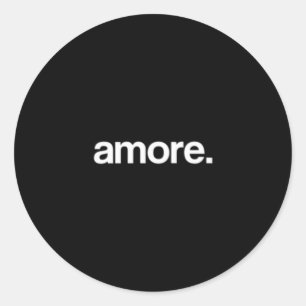 Simple And Unique Amore Valentine's Day Design Classic Round Sticker