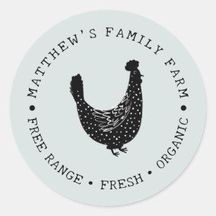 Simple and Vintage Farm Chicken egg box Classic Round Sticker