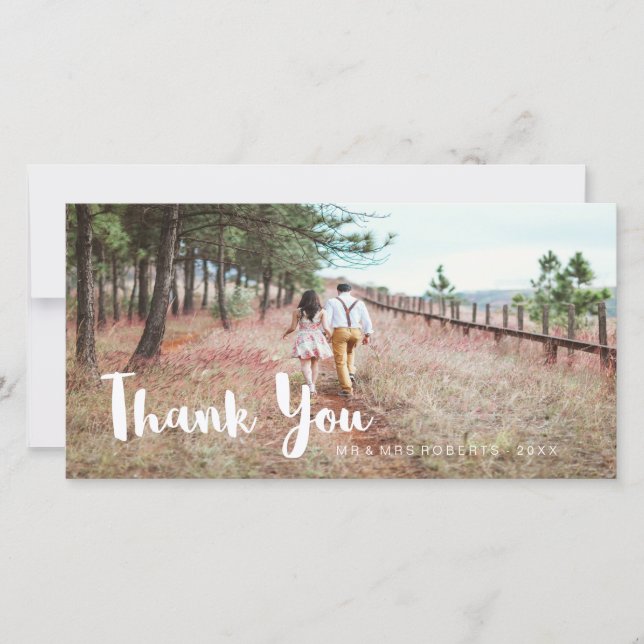 Simple and Whimsical Wedding Thank You (Front)