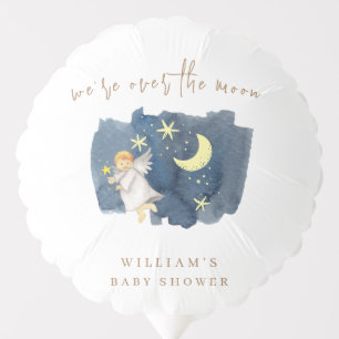 Simple Angel Moon Star Baby Shower Balloon