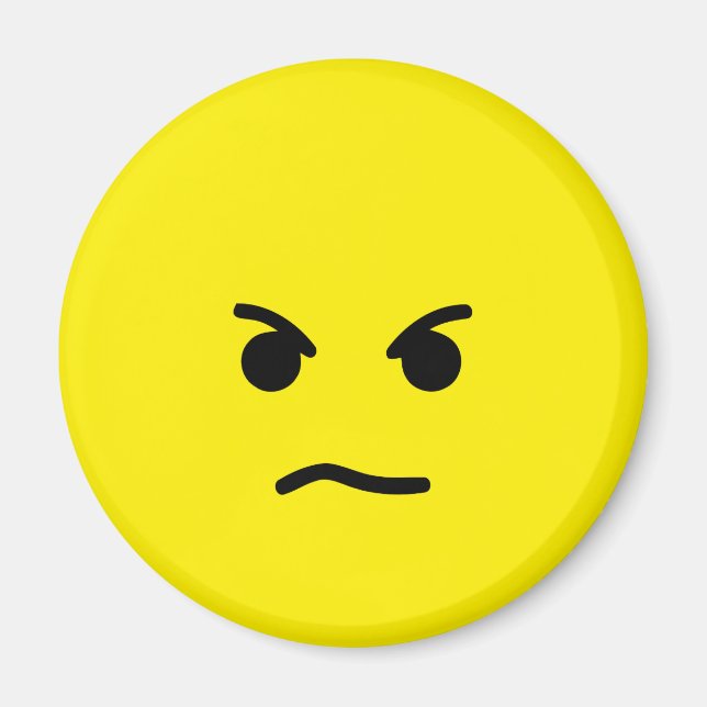 Simple Angry Yellow Face Magnet (Front)
