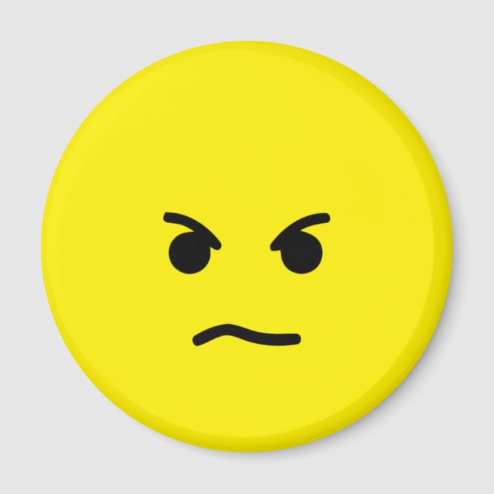 Simple Angry Yellow Face Magnet | Zazzle.com