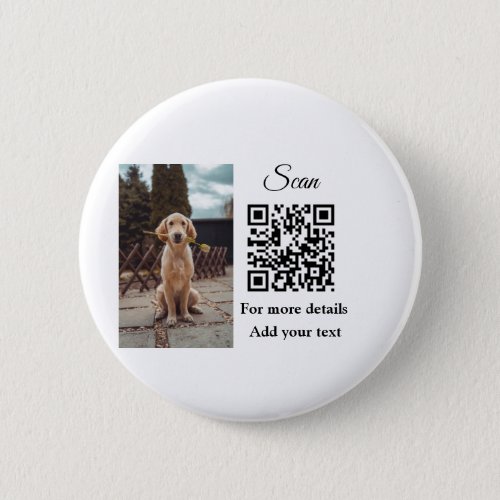 Simple animal name details QR code add text photo  Button