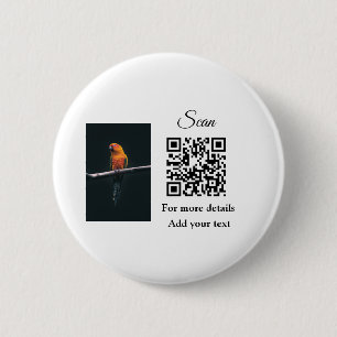 Simple animal name details QR code add text photo Button