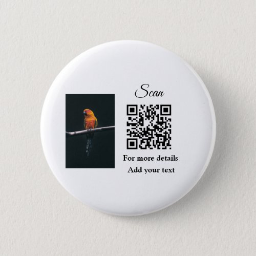 Simple animal name details QR code add text photo  Button