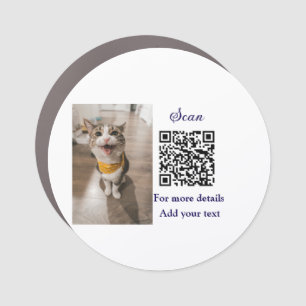 Simple animal name details QR code add text photo Car Magnet