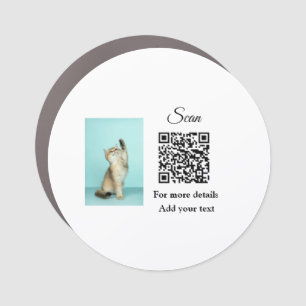 Simple animal name details QR code add text photo Car Magnet