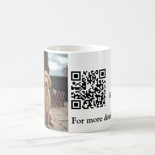 Simple animal name details QR code add text photo  Coffee Mug