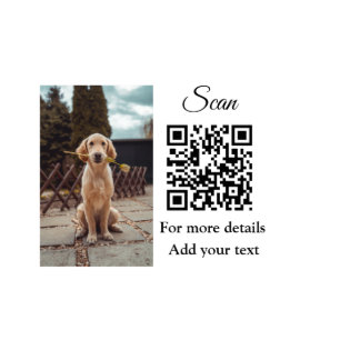 Simple animal name details QR code add text photo Cutout