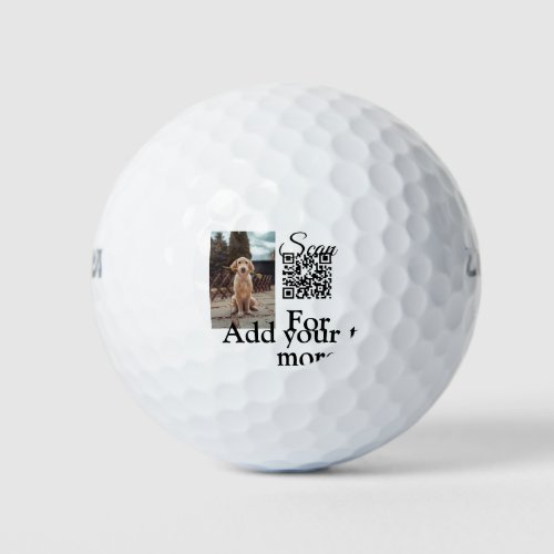Simple animal name details QR code add text photo  Golf Balls