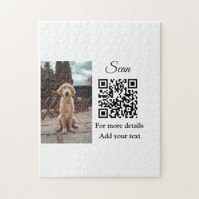 Simple animal name details QR code add text photo  Jigsaw Puzzle (Vertical)