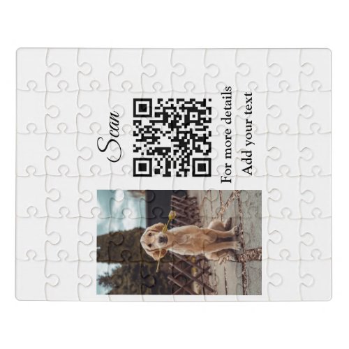 Simple animal name details QR code add text photo  Jigsaw Puzzle
