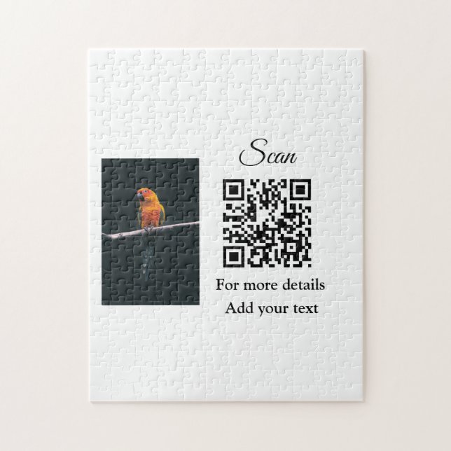 Simple animal name details QR code add text photo  Jigsaw Puzzle (Vertical)
