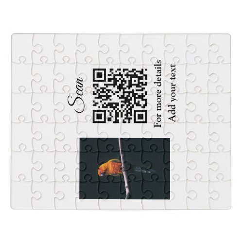 Simple animal name details QR code add text photo  Jigsaw Puzzle