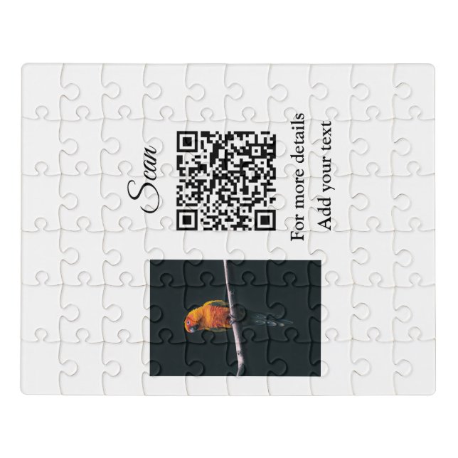 Simple animal name details QR code add text photo  Jigsaw Puzzle (Puzzle Horizontal)