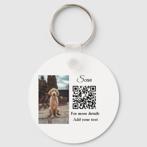Simple animal name details QR code add text photo Keychain