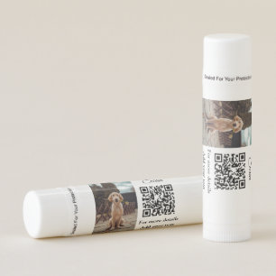 Simple animal name details QR code add text photo Lip Balm