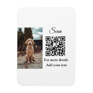 Simple animal name details QR code add text photo Magnet