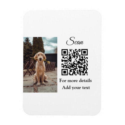 Simple animal name details QR code add text photo  Magnet