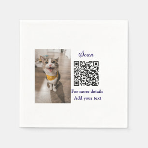 Simple animal name details QR code add text photo Napkins