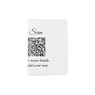 Simple animal name details QR code add text photo  Passport Holder
