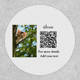 Simple animal name details QR code add text photo Patch
