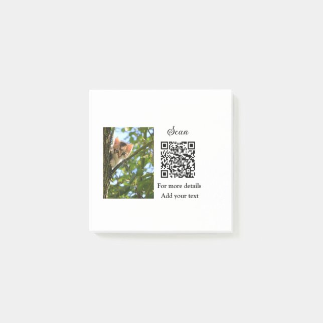 Simple animal name details QR code add text photo  Post-it Notes (Front)