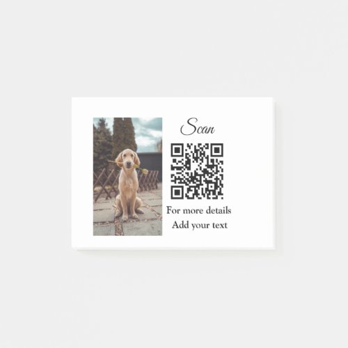 Simple animal name details QR code add text photo  Post_it Notes