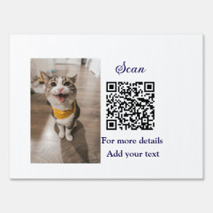 Simple animal name details QR code add text photo Sign