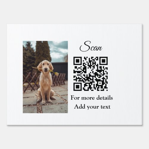 Simple animal name details QR code add text photo  Sign