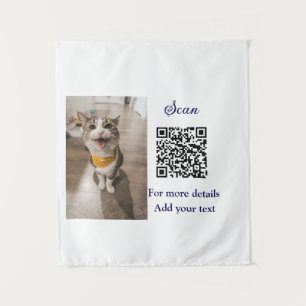 Simple animal name details QR code add text photo Tapestry