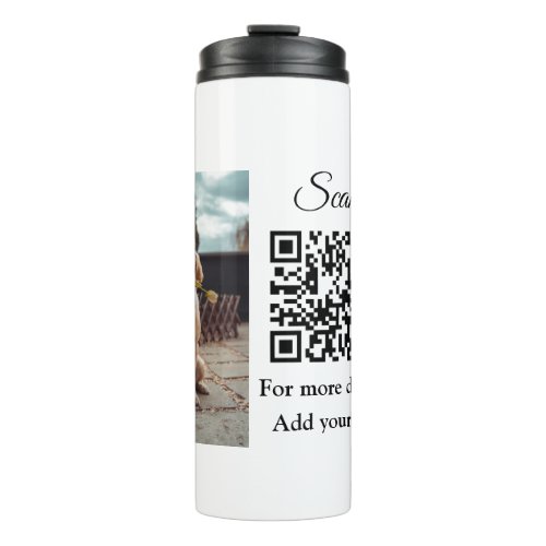 Simple animal name details QR code add text photo  Thermal Tumbler