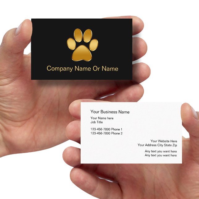 Simple Animal Paw Silhouette Business Cards (Creator Uploaded)