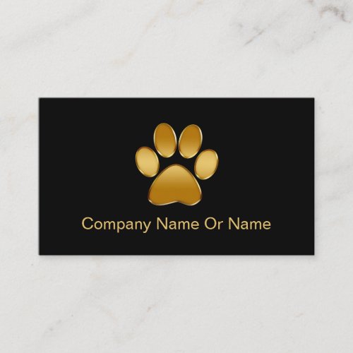 Simple Animal Paw Silhouette Business Cards