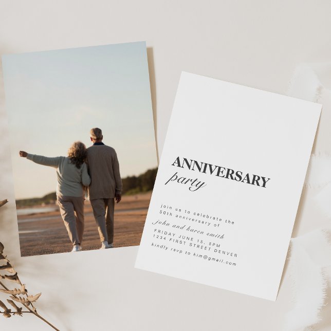 Simple Anniversary Party Invite with Photo (Creator Uploaded)