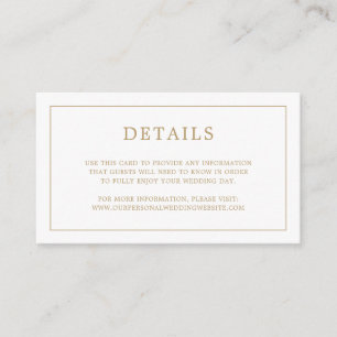 Simple Antique Gold Monogram Elegant Wedding Enclosure Card