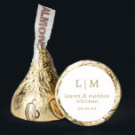 Simple Antique Gold Monogram Elegant Wedding Hershey®'s Kisses®<br><div class="desc">Simple Wedding Favor Hershey's Kisses featuring an elegant and timeless design with your two letter monogram, names and wedding date. All design elements are in faux gold over a white background and may be changed in the design editing tool. A clean and classic design perfect for a couple who wants...</div>